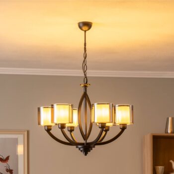 Luster AV-7002-1876-6BSY so sklenenými tienidlami