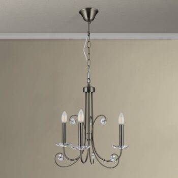 Luster Ariane, farba niklu, Ø 50 cm, krištáľ, 3 svetlá.