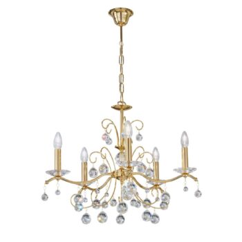 Luster Austrolux Carmen II, sklo, pozlátené, 65 cm