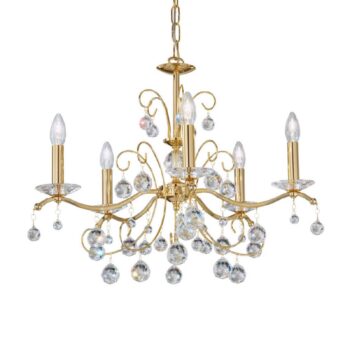 Luster Austrolux Carmen II, sklo, pozlátené, 65 cm