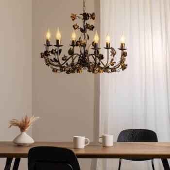 Luster Carolina, bronzová farba, 6 svetiel, železo