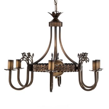 Luster Castle, svetlo patinovaný, Ø 62 cm, kov, 6-pl.