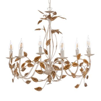 Luster Collana kovový 6-plameňové slonová kosť