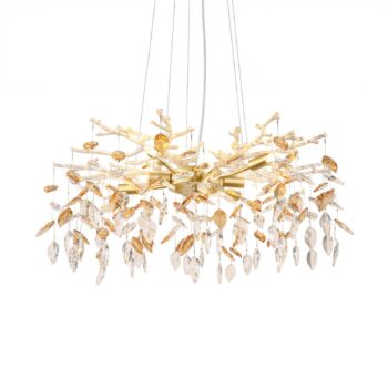 Luster Danna, zlatá/jantárová/čirá, Ø 61 cm