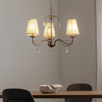 Luster Delia, bronzová farba, 3 svetlá, Ø 60 cm