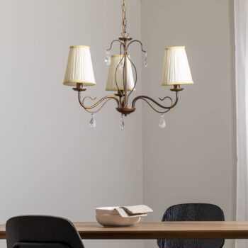 Luster Delia, bronzová farba, 3 svetlá, Ø 60 cm
