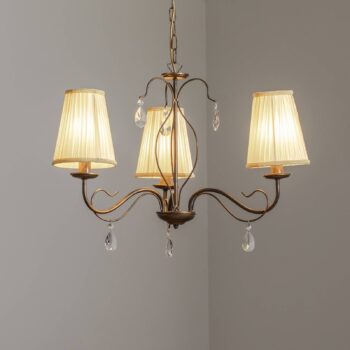 Luster Delia, bronzová farba, 3 svetlá, Ø 60 cm
