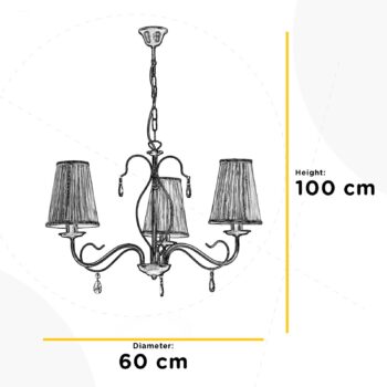 Luster Delia, bronzová farba, 3 svetlá, Ø 60 cm