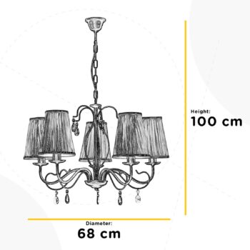 Luster Delia, bronzová farba, 5 svetiel, Ø 68 cm