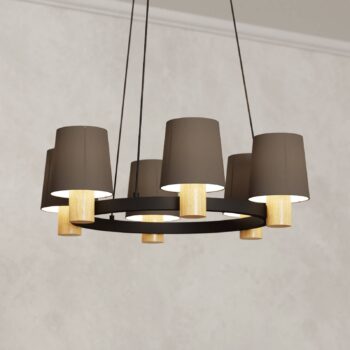 Luster Edale, 6 x tienidlo látka kapučíno, okrúhle