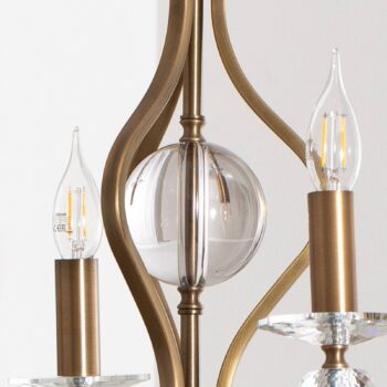 Luster Elizabeth Ø80cm kov/kryštál 6flg. starožitné zlato