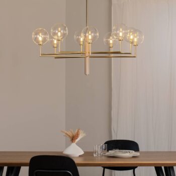 Luster Feme, zlatý, sklo, 10-pl., G9