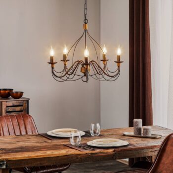 Luster Fiamma Marrone 5-pl. bez tienidiel na lampu