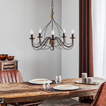 Luster Fiamma Marrone 5-pl. bez tienidiel na lampu