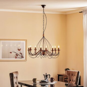 Luster Fiamma Marrone 8-pl. bez tienidiel na lampu