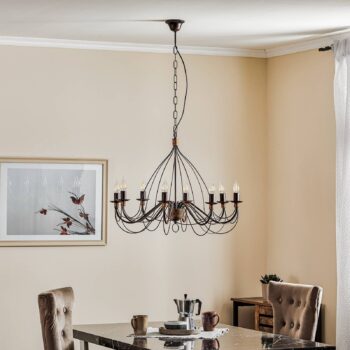 Luster Fiamma Marrone 8-pl. bez tienidiel na lampu