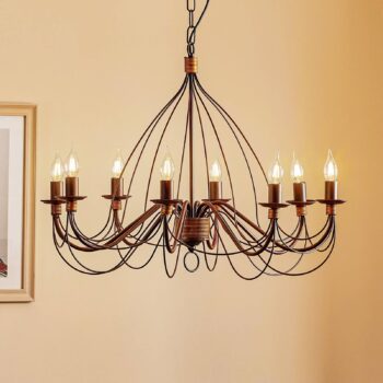 Luster Fiamma Marrone 8-pl. bez tienidiel na lampu