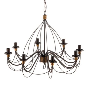 Luster Fiamma Marrone 8-pl. bez tienidiel na lampu