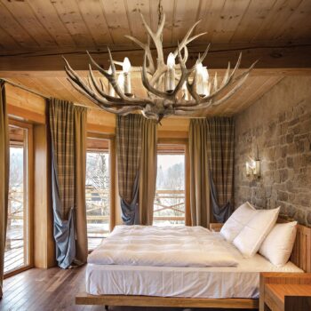 Luster Ideal Lux Chalet, béžová farba, syntetická živica, osem svetiel