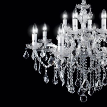 Luster Ideal Lux Florian chrómový, krištáľový, 12flg.