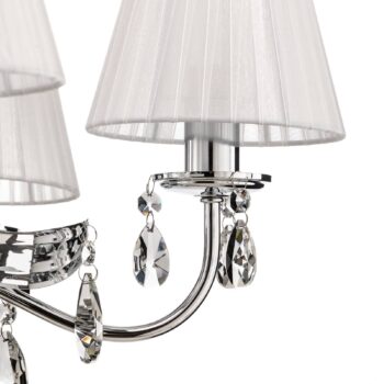 Luster Jacqueline, 6-plameňové, biele