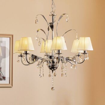 Luster Jacqueline, 6-plameňové, biele
