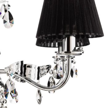 Luster Jacqueline, 6-plameňové, čierne
