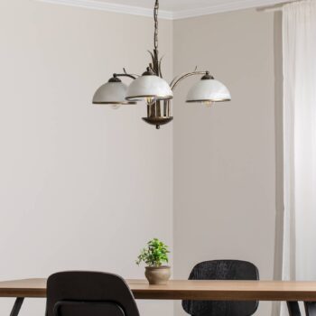 Luster Korfu, 3-pl., zlatá farba antik, Ø 68 cm