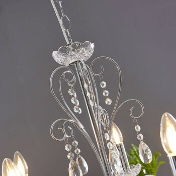 Luster Lucande Solveig, Ø 60 cm, 5 svetiel, chróm