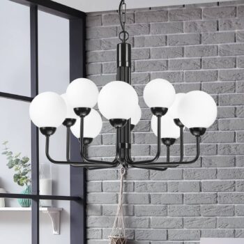 Luster Malou so sklenenými tienidlami, 10-plameňové