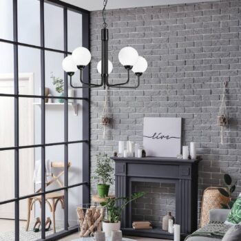 Luster Malou so sklenenými tienidlami, 5-plameňové