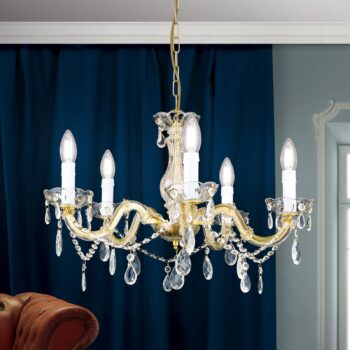 Luster Marie Claire krištáľové sklo 5-plameňový