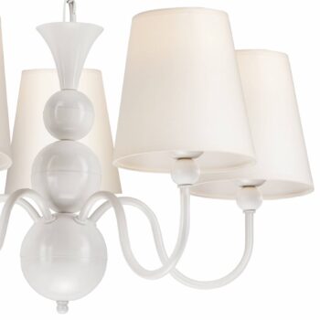 Luster Mary s piatimi tienidlami na lampu, biely