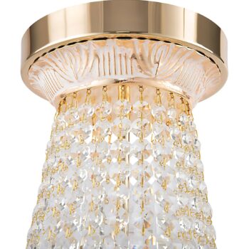 Luster Maytoni Bella, zlatá farba, krištáľ, Ø 50 cm