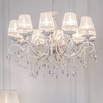 Luster Maytoni Grace, biely, 10 svetiel, organza