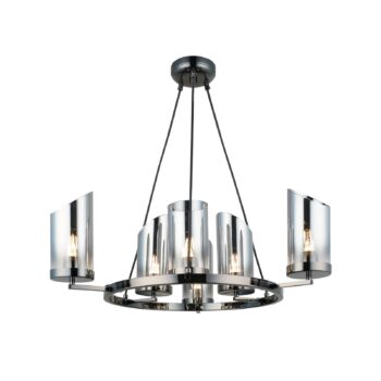 Luster Padrela, Ø 68 cm, čierna-chróm 6-pl