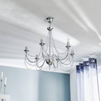 Luster Retro striebro 6-pl. 75 cm zavesenie