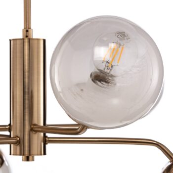 Luster Santon, mosadz antik/biela, 6-pl