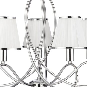 Luster Simplicity, 5 svetiel, tkanina, chróm/biela, E14