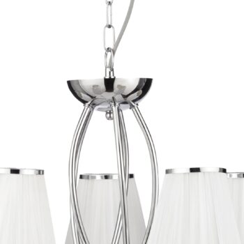 Luster Simplicity, 5 svetiel, tkanina, chróm/biela, E14