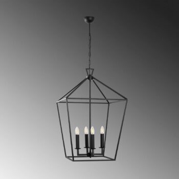 Luster Till 13251, čierny, kov, 4-plameňové