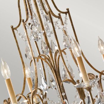 Luster Valentina, 6-plameňový, bronz/krištáľ