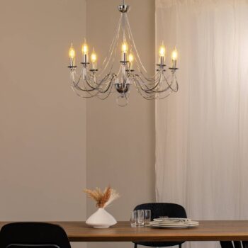 Luster retro, 8-plameňové 75cm, chróm