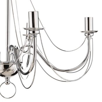 Luster retro, päťramenný 75 cm, chróm