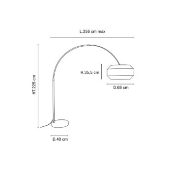 MARKET SET Cosiness oblúková stojacia lampa Ø 68cm
