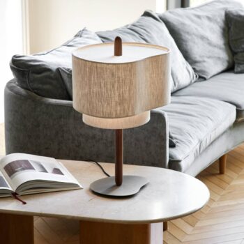MARKET SET Pebble textilná stolová lampa, krémová