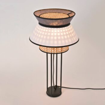 MARKET SET Singapour DBL stolová lampa, biela/sivá