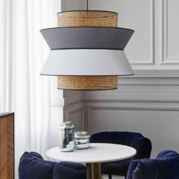 MARKET SET Singapour XXL závesná lampa sivá