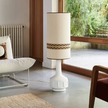 MARKET SET Stojacia lampa Jimmy, výška 121 cm keramika, vzorovaný lem