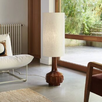 MARKET SET Stojacia lampa Jimmy, výška 121 cm, keramika/textil